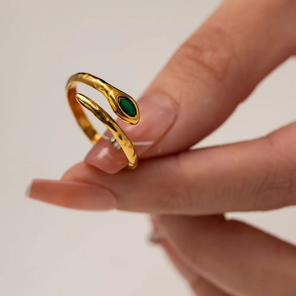 18K Gold Plated Emerald Ring