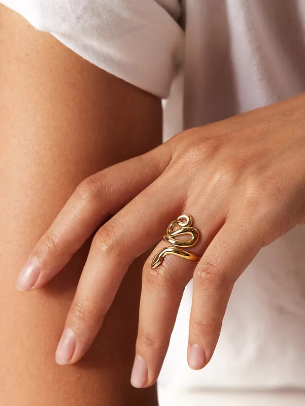 18K Gold Plated Snake Ring