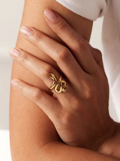 18K Gold Plated Snake Ring