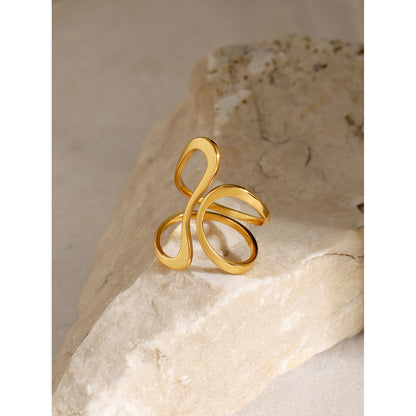 Irregular Golden Whirl Open Ring