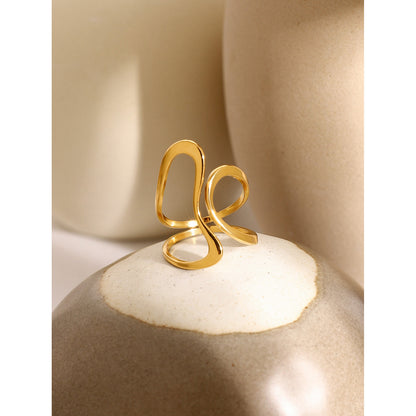 Irregular Golden Whirl Open Ring