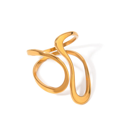 Irregular Golden Whirl Open Ring