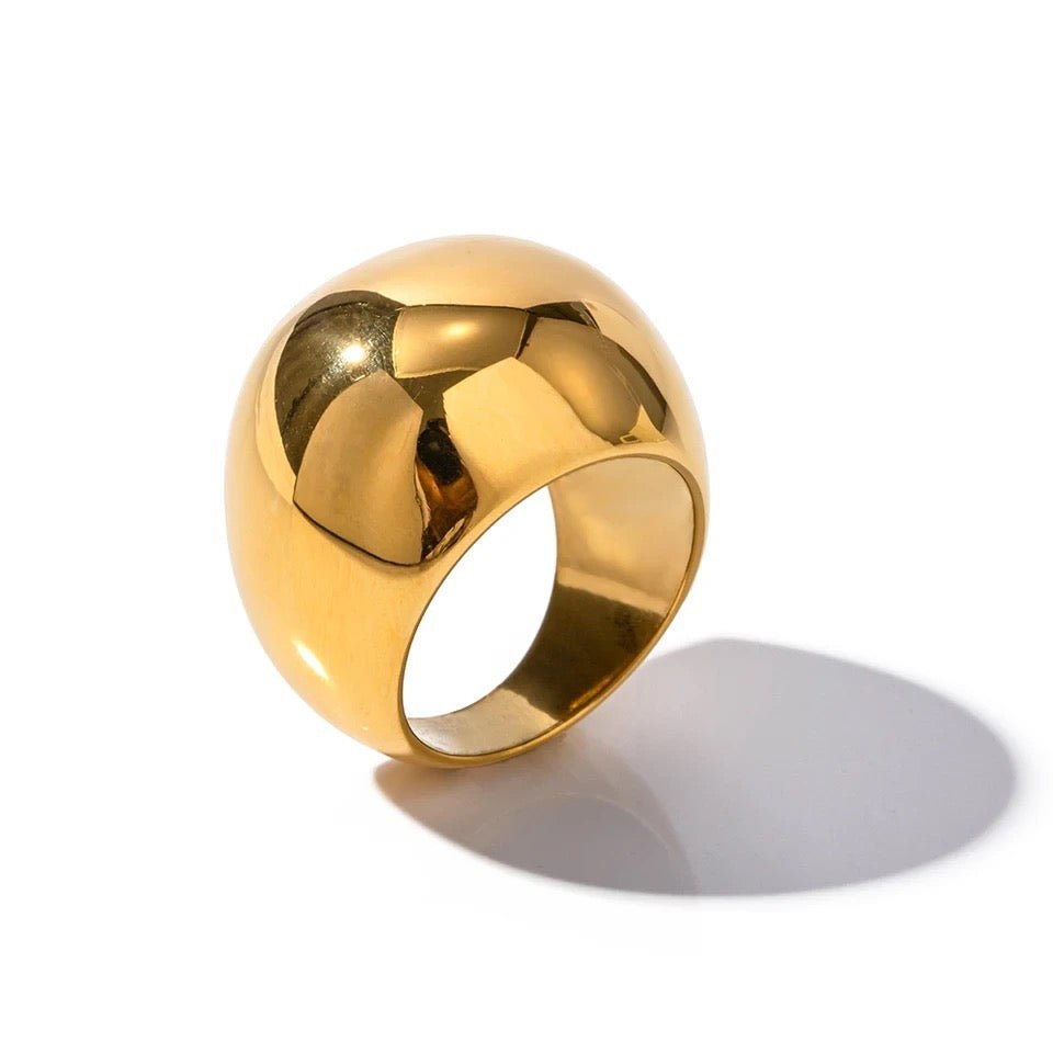 18K Gold Gloss Spherical Ring