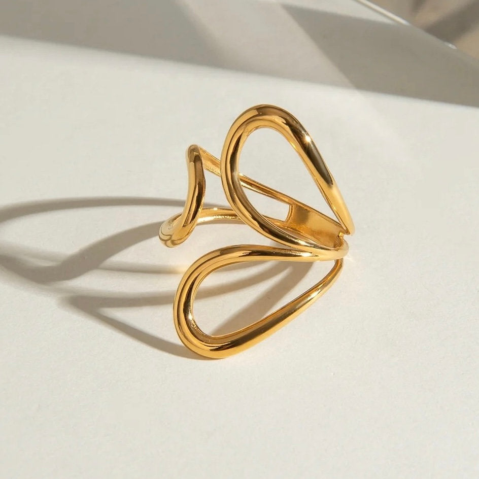 18K Gold Plated Geometric Ring