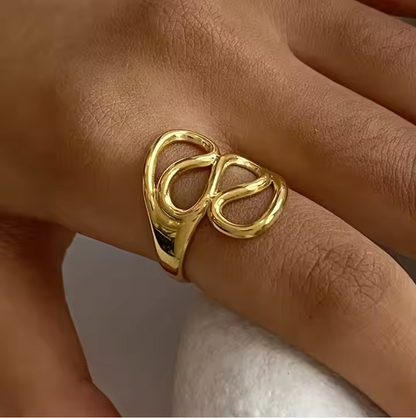 18K Gold Plated Adjustable Ring