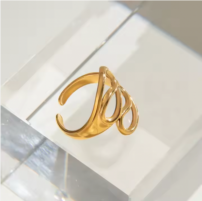 18K Gold Plated Adjustable Ring