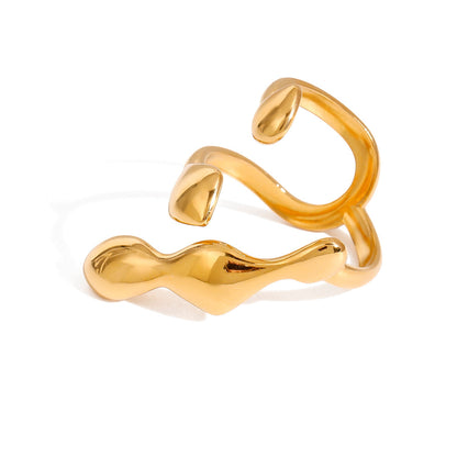 18K Gold Plated Geometric Open Ring