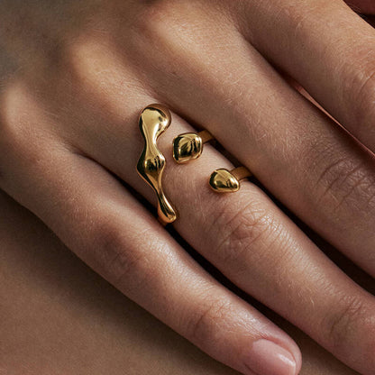 18K Gold Plated Geometric Open Ring