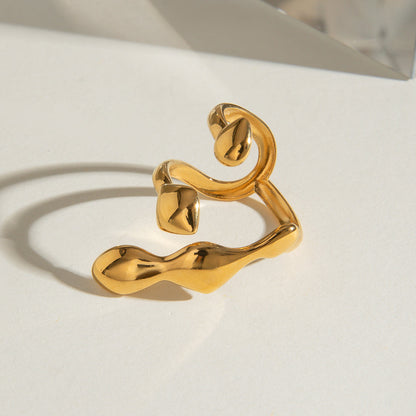 18K Gold Plated Geometric Open Ring