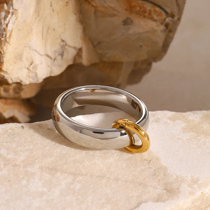 Stainless Steel Gold Silver Color Simple Ring