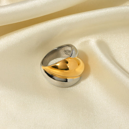 Geometric Stainless Steel 18K Gold Plated Rings