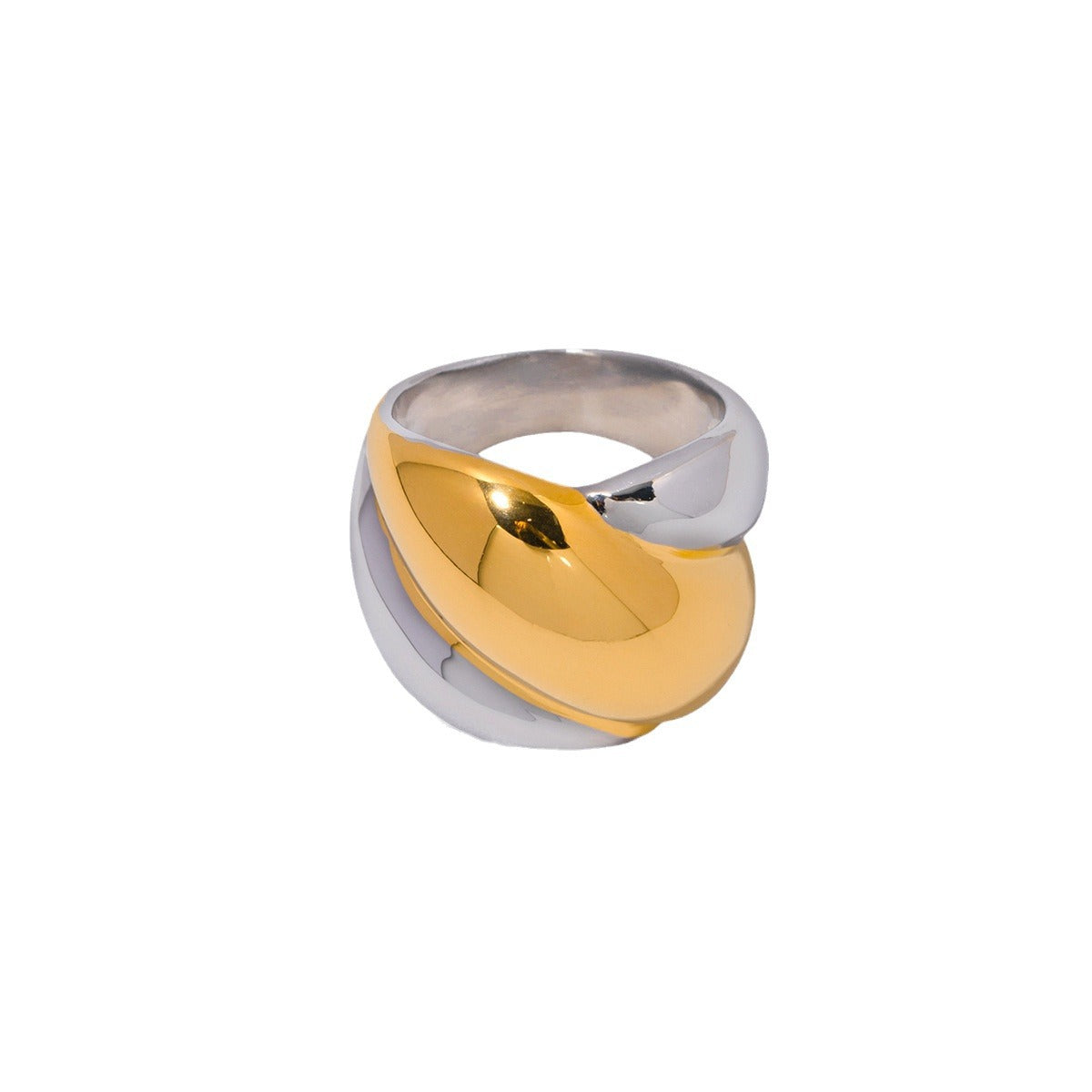 Geometric Stainless Steel 18K Gold Plated Rings