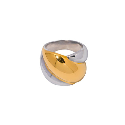 Geometric Stainless Steel 18K Gold Plated Rings