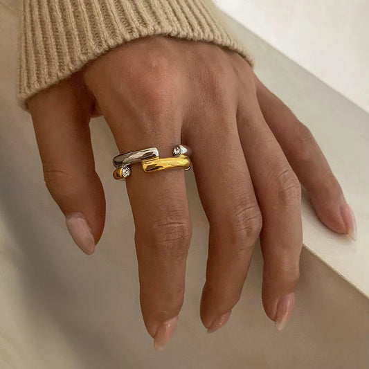 Two Tone Arc Ring