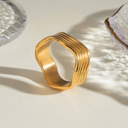 18K Gold Plated Wavy Ring