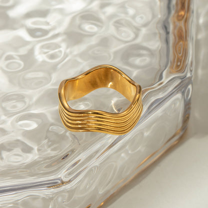 18K Gold Plated Wavy Ring