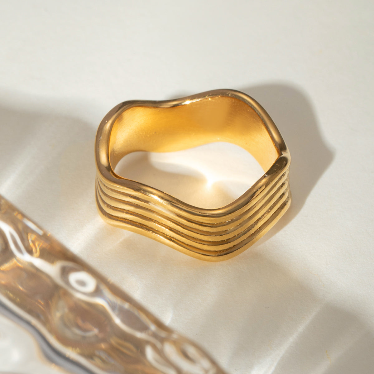 18K Gold Plated Wavy Ring