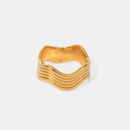 18K Gold Plated Wavy Ring