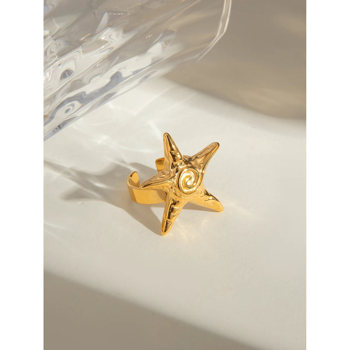 18K Gold Starfish Ring