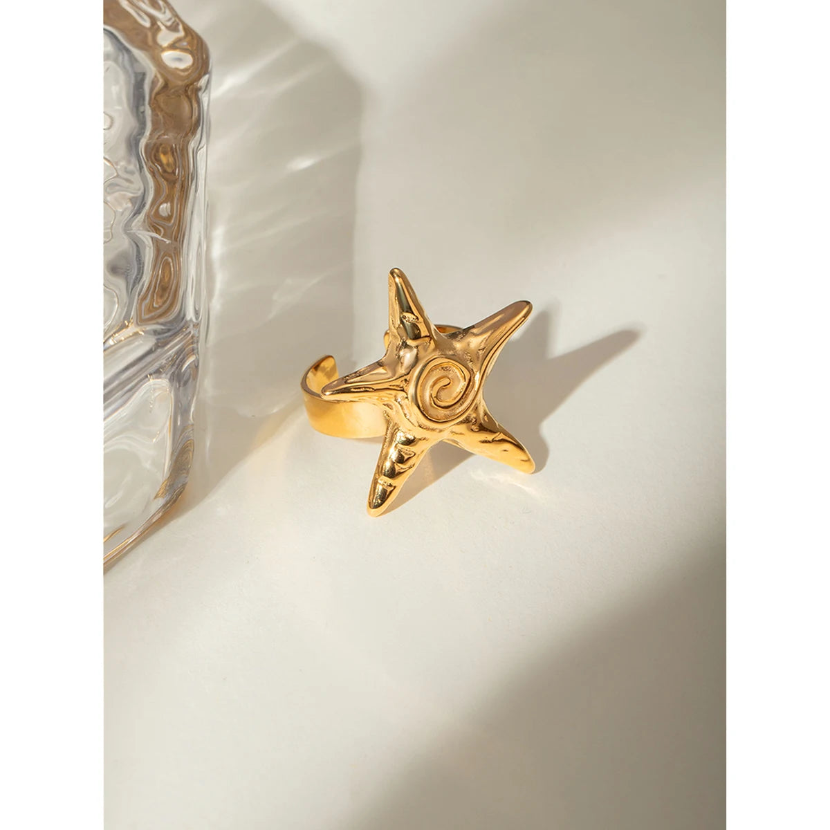 18K Gold Starfish Ring