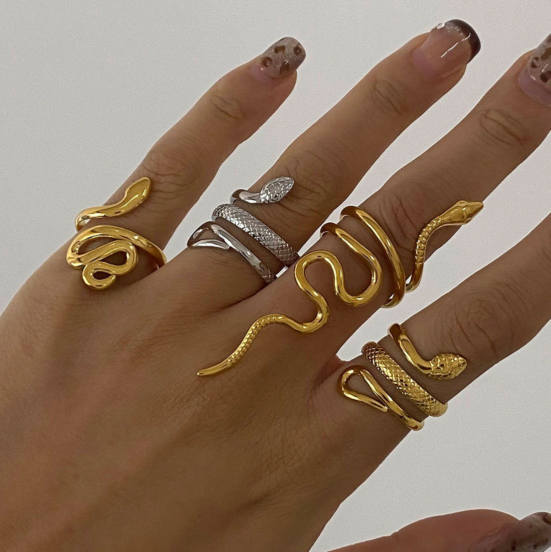 18K Gold Plated Echidna Serpent Ring