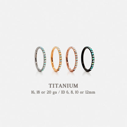 Titanium Opal and CZ Round Paved Earring