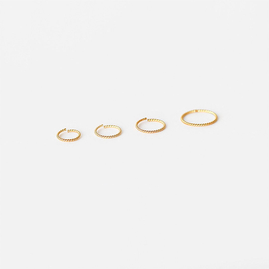 Thin Twisted Hoops Rings for Ear or Nose Piercings