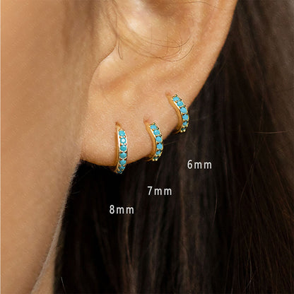 Simple Turquoise Hoop Earring