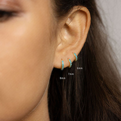 Simple Turquoise Hoop Earring