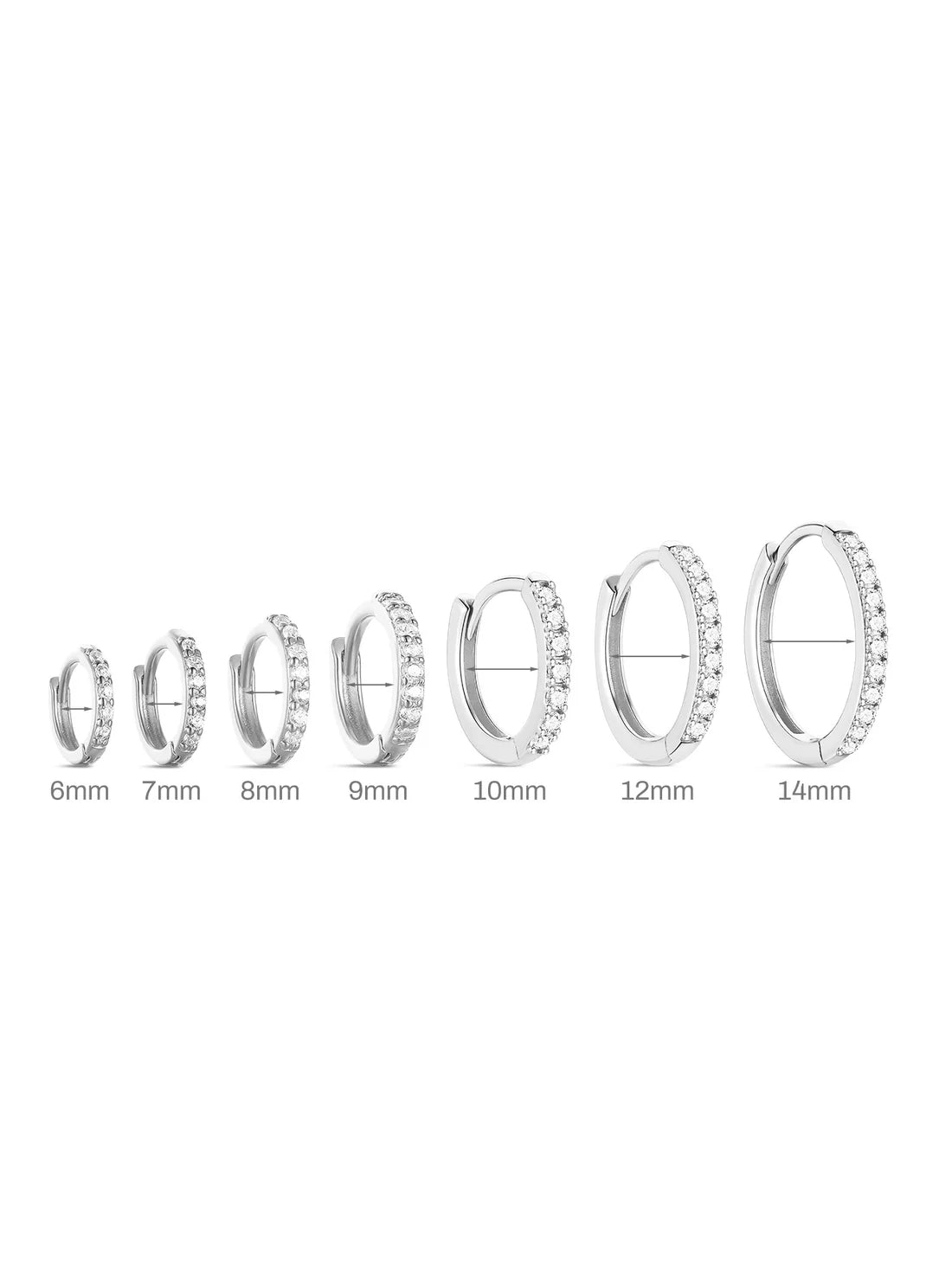 925 Classic Pave Hoop Huggies Earrings