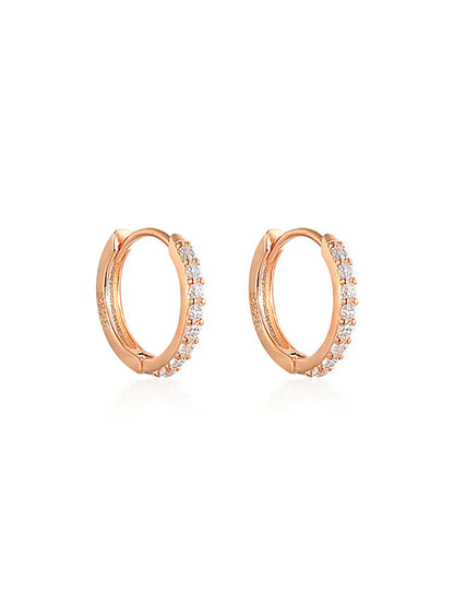 925 Classic Pave Hoop Huggies Earrings