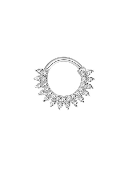 925 Sterling Silver Row Zircon Daith Jewelry& Septum