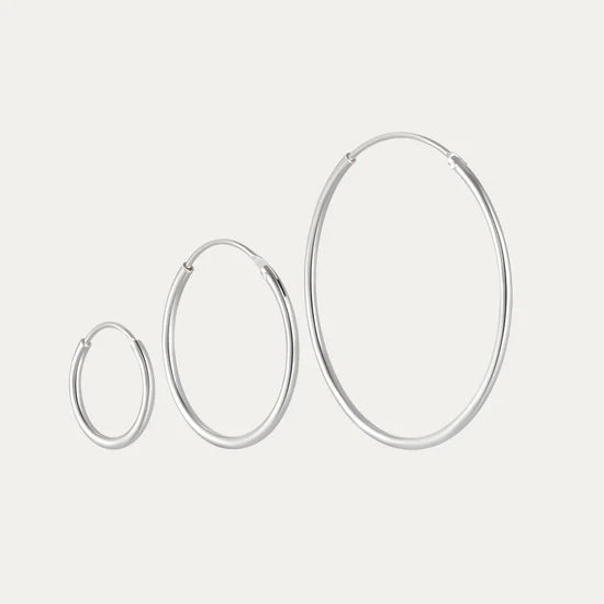 925 Sterling Silver 3 Pieces of set Hoop Earrings