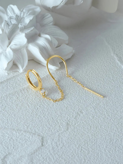 925 Sterling Silver Threader Hoop Earrings