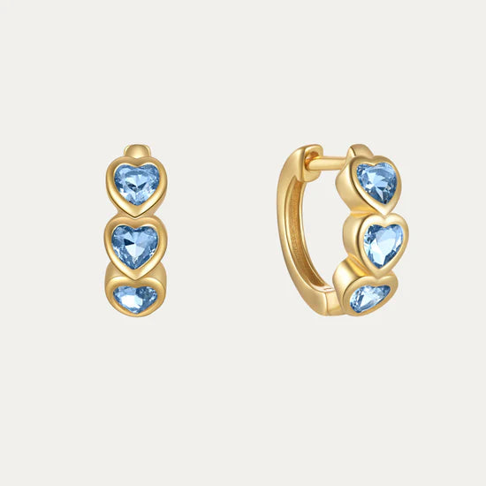 925 Sterling Silver Heart Hoop Earrings