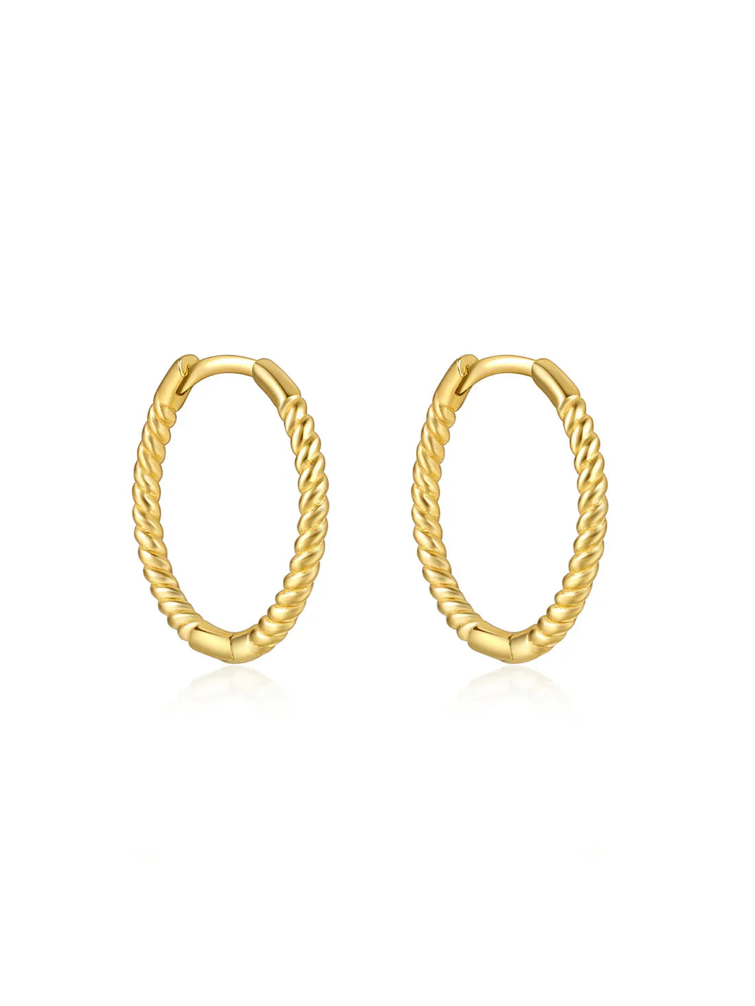 925 Sterling Silver Twist  Hoop Earrings