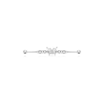 925 Sterling Silver Chain Industrial Barbell Thread Piercing