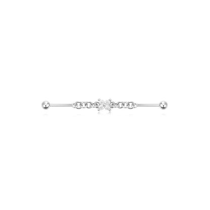 925 Sterling Silver Chain Industrial Barbell Thread Piercing