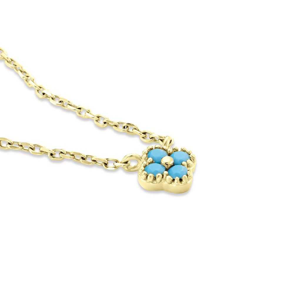 925 Sterling Silver Petal Turquoise Necklace