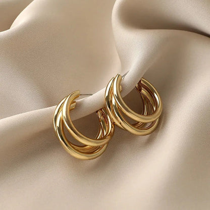 925 Sterling Silver Elegant Vintage Hoop Earrings