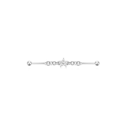 925 Sterling Silver Chain Industrial Barbell Thread Piercing