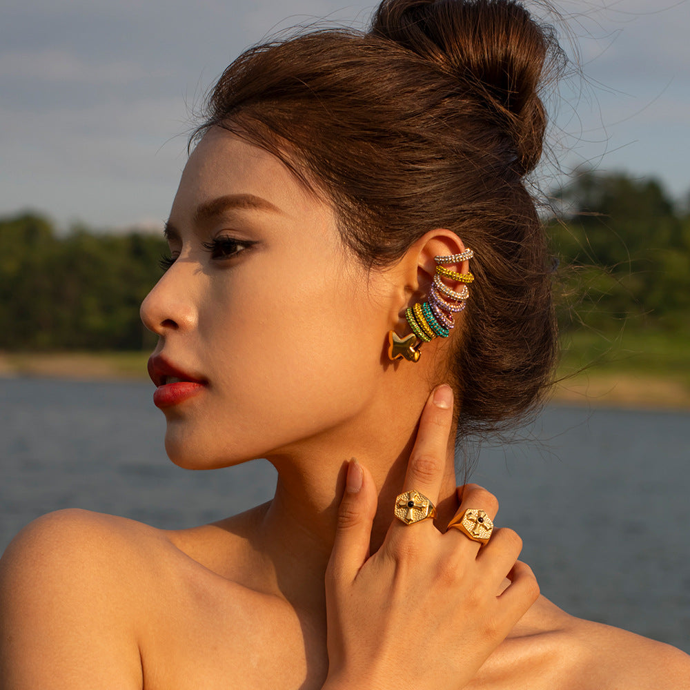 Waterproof Non-Tarnish Colorful Fashionable Ear Cuff