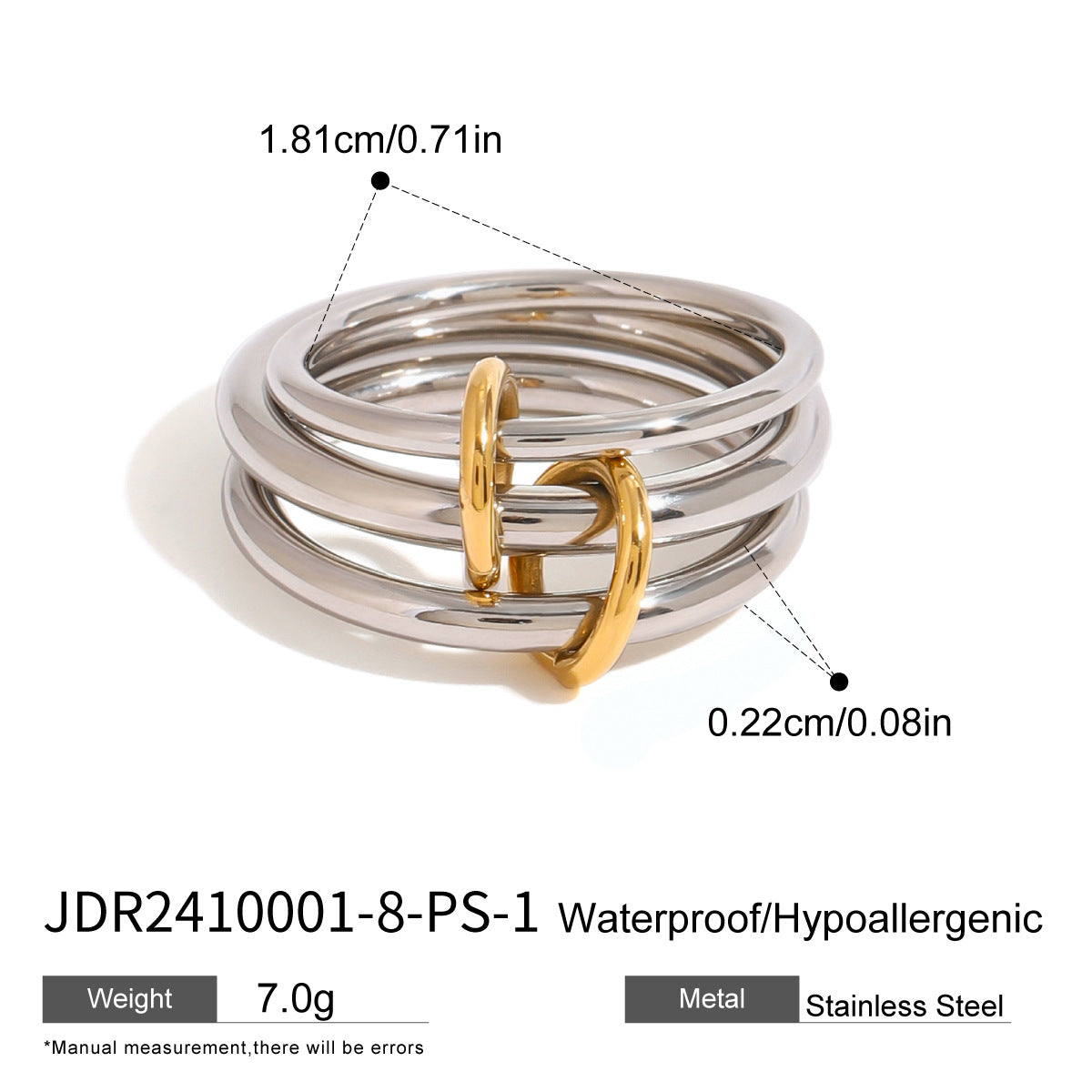 Waterproof Stackable Plain Ring High-End Ring